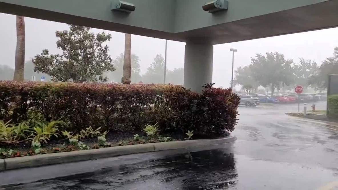 Rain downpours in Clermont, Florida